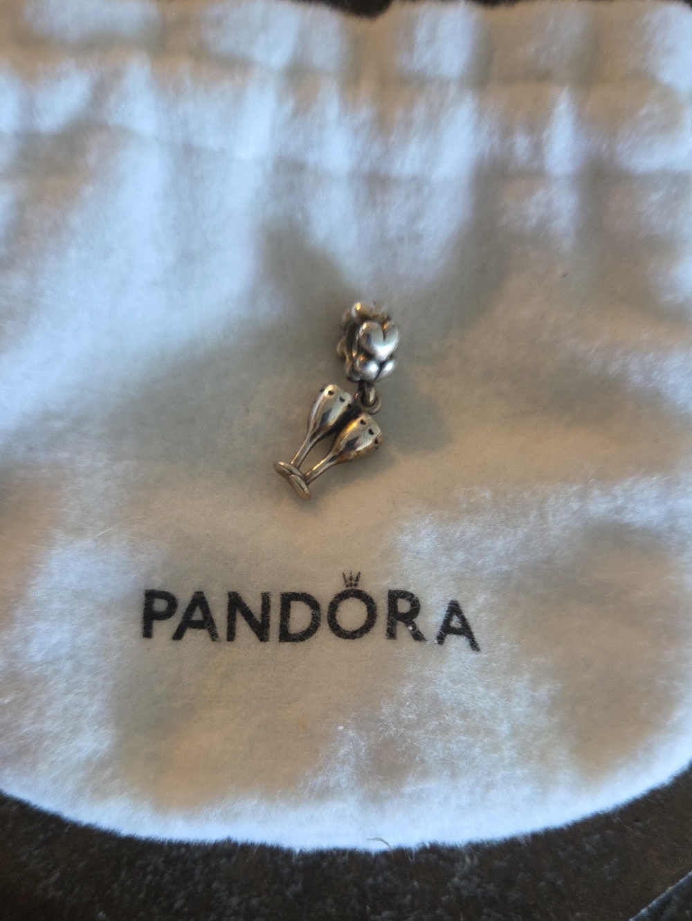Pandora Silver Champagne Glasses Dangle Charm